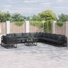 vidaXL Ensemble de canap&eacute; de jardin avec coussin 12 pcs Noir Aluminium