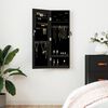 vidaXL Armoire &agrave; bijoux avec miroir murale noir 30x8,5x90 cm