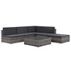 vidaXL Salon de jardin 6 pcs avec coussins r&eacute;sine tress&eacute;e gris