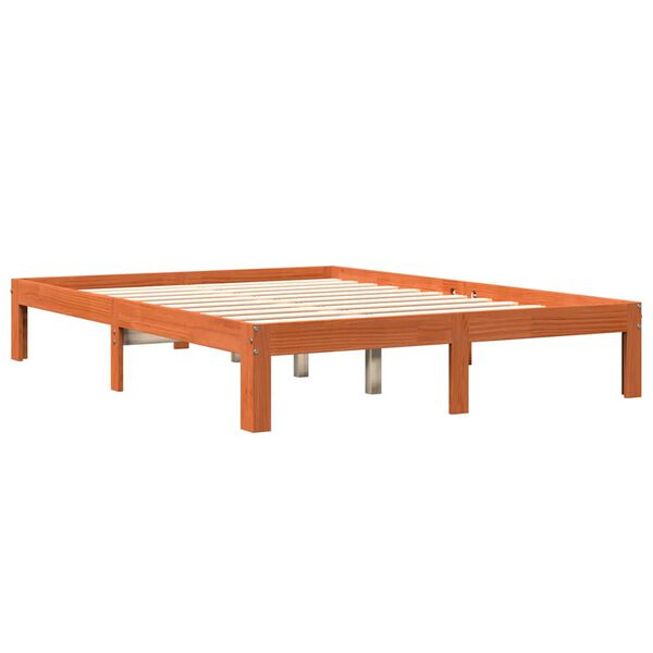 vidaXL Cadre de lit sans matelas cire marron 140x190cm bois pin massif