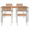 vidaXL Ensemble de repas ext&eacute;rieur 5 pcs Marron Bois de teck massif