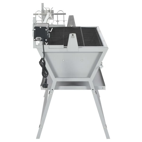 vidaXL Broche &agrave; r&ocirc;tir de barbecue Fer et acier inoxydable