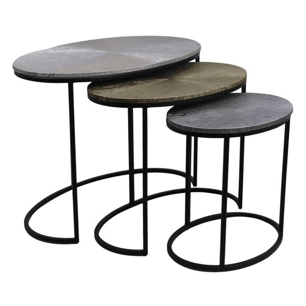 HSM Collection Ensemble de tables basses 3 pcs Fletcher Ovale