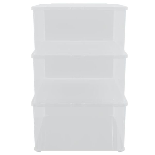vidaXL Bo&icirc;tes de rangement en plastique 3 pcs 10 L empilables