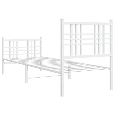 vidaXL Cadre de lit métal sans matelas avec pied de lit blanc 80x200cm