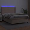 vidaXL Sommier &agrave; lattes de lit matelas LED Cappuccino 140x200 cm