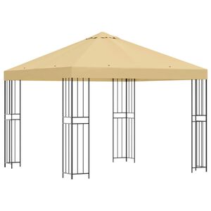 vidaXL Pavillon 3 x 3 m Cr&egrave;me Polyester et Acier 190 gsm