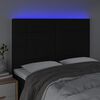vidaXL T&ecirc;te de lit &agrave; LED Noir 144x5x118/128 cm Tissu