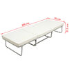 vidaXL Lit pliable avec matelas Blanc Acier 70x200 cm