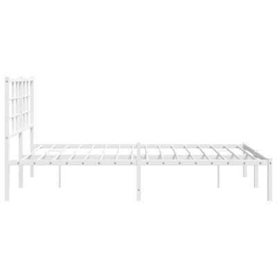 vidaXL Cadre de lit métal sans matelas et tête de lit blanc 140x200 cm