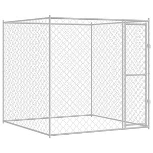 vidaXL Cage pour chien Argent&eacute; 200 x 200 x 200 cm Acier galvanis&eacute;
