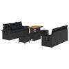 vidaXL Ensemble de canap&eacute; de jardin Noir polyrotin