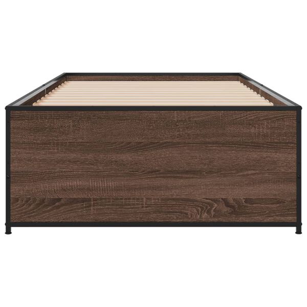 vidaXL Cadre de lit sans matelas ch&ecirc;ne marron 75x190 cm