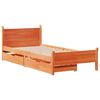 vidaXL Cadre de lit sans matelas cire marron 100x200cm bois pin massif