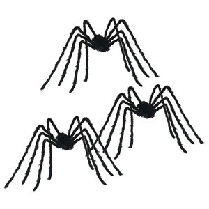 vidaXL D&eacute;coration Araign&eacute;e Halloween 3 pc Noir 200 cm