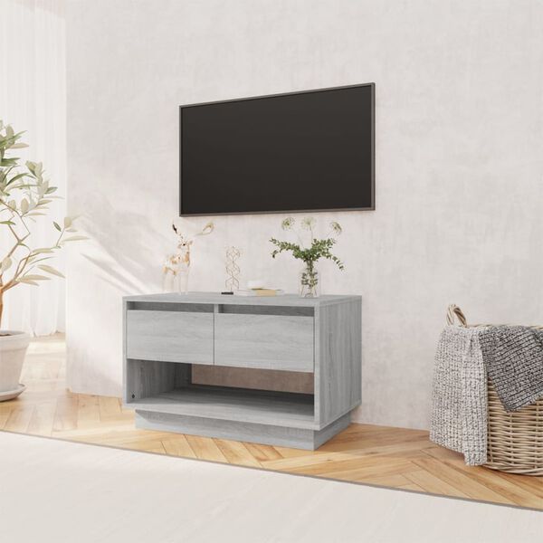vidaXL Meuble TV sonoma gris 70x41x44 cm bois d'ing&eacute;nierie