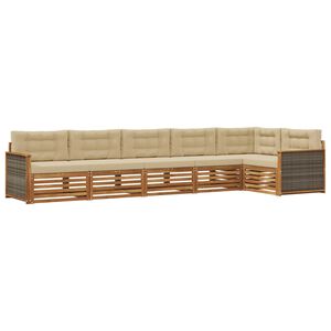 vidaXL Ensemble de canap&eacute;s d'ext&eacute;rieur 6 pcs Naturel et Beige