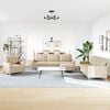 vidaXL Ensemble de canapés 4 pcs avec repose-pied crème tissu