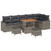 vidaXL Ensemble de canap&eacute; de jardin 9 pcs Gris polyrotin