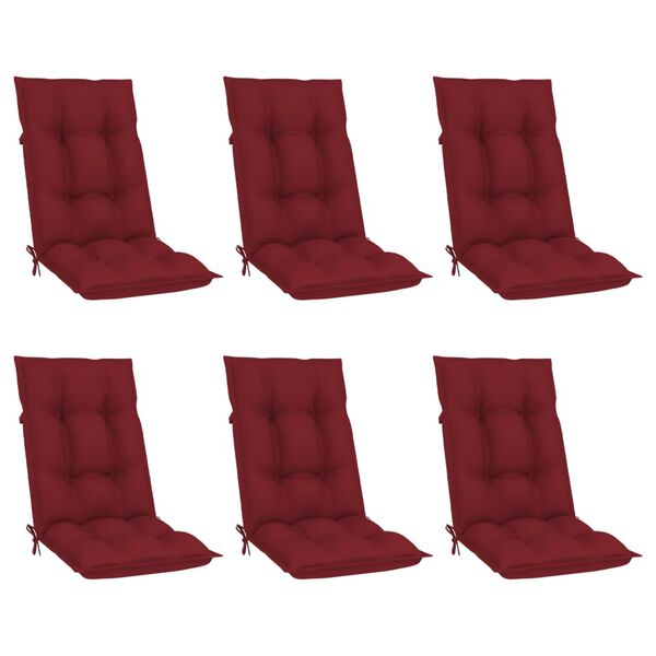 vidaXL Chaises inclinables de jardin et coussins lot de 6 Teck solide