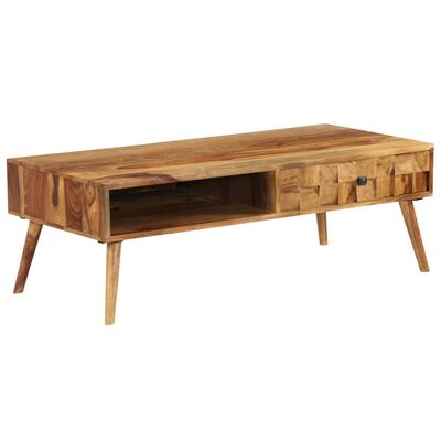 vidaXL Table basse Bois massif avec finition miel 110x50x37 cm