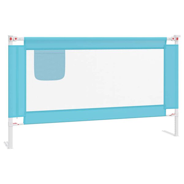 vidaXL Barri&egrave;re de s&eacute;curit&eacute; de lit d'enfant Bleu 140x25 cm Tissu