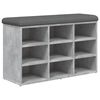 vidaXL Banc &agrave; chaussures gris b&eacute;ton 82x32x50 cm bois d'ing&eacute;nierie