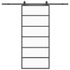 vidaXL Porte coulissante kit de quincaillerie noir 90x205 cm verre ESG