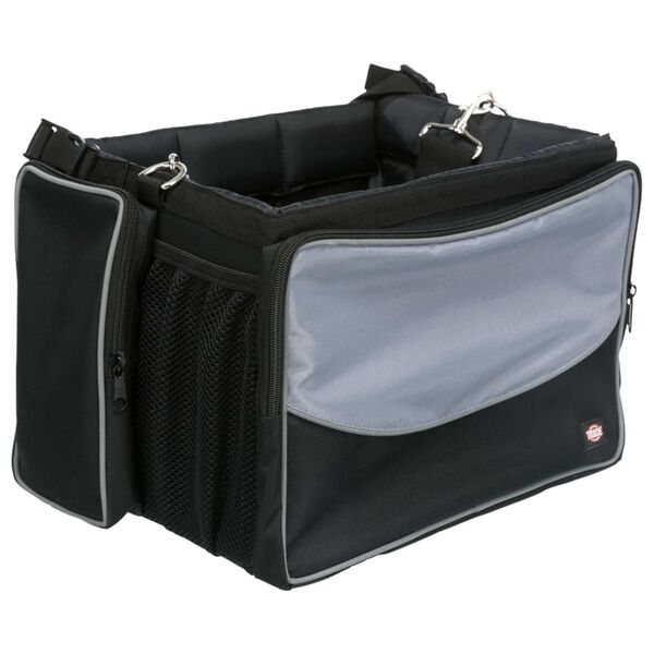 TRIXIE Panier avant de v&eacute;lo pour animaux 41x26x26 cm Noir et gris