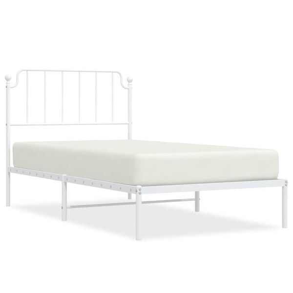vidaXL Cadre de lit métal sans matelas et tête de lit blanc 100x200 cm