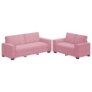 vidaXL Ensemble canap&eacute; 2 pcs avec coussins velours rose