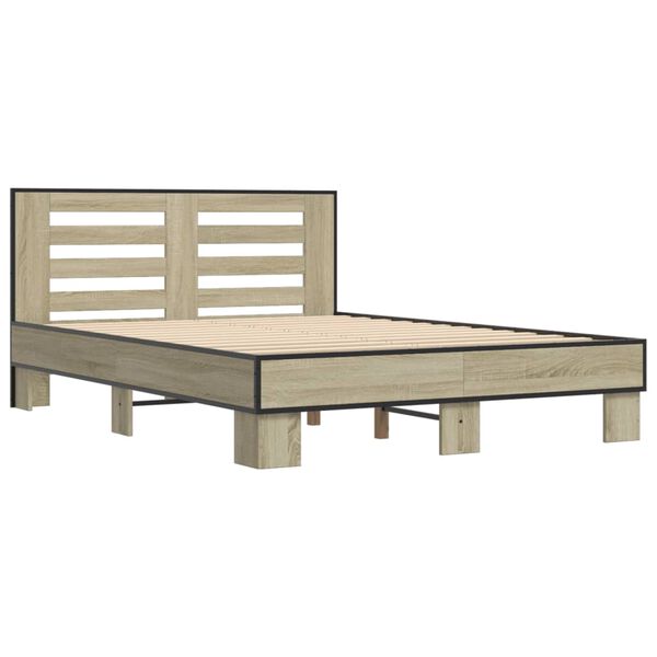 vidaXL Cadre de lit sans matelas ch&ecirc;ne sonoma 120x190 cm