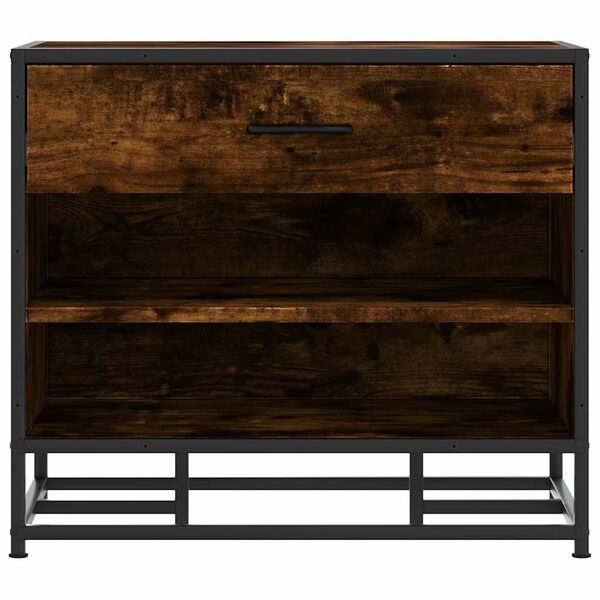 vidaXL Banc à chaussures chêne fumé bois d'ingénierie et métal