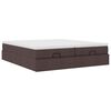 VidaXL Cadre de lit ottoman avec matelas marron fonc&eacute; 180x200 cm tissu