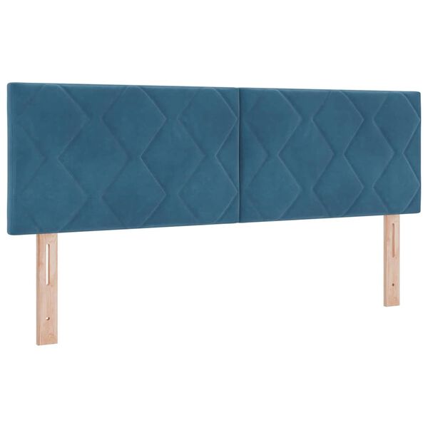 vidaXL T&ecirc;te de lit avec t&ecirc;te de lit Bleu fonc&eacute; 160 cm Velours