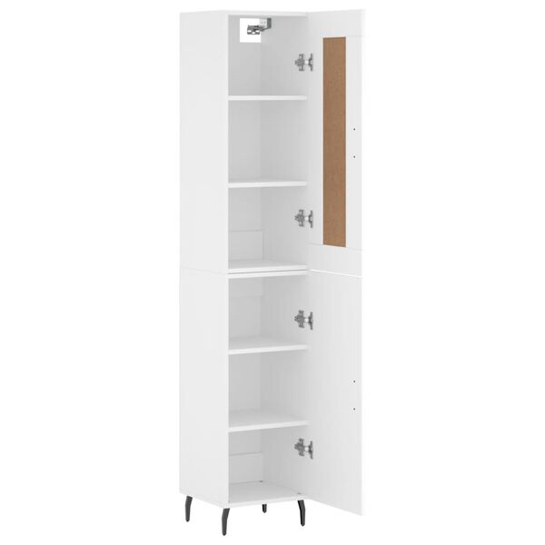 vidaXL Buffet haut Blanc 34,5x34x180 cm Bois d'ingénierie