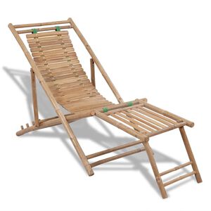 vidaXL Chaise de terrasse d'ext&eacute;rieur avec repose-pied Bambou