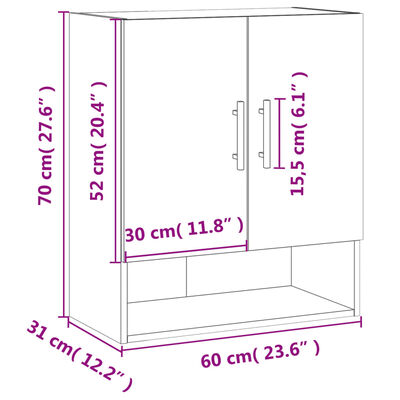 vidaXL Armoire murale chêne sonoma 60x31x70 cm bois d'ingénierie