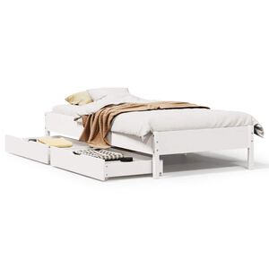 vidaXL Cadre de lit sans matelas blanc 90x190 cm bois de pin massif