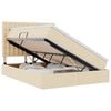 vidaXL Lit avec rangement et matelas Cr&egrave;me 140 x 190 cm tissu