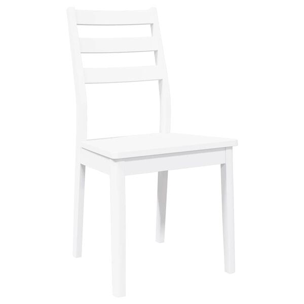 vidaXL Chaises à manger 2 pcs blanc bois massif caoutchouc
