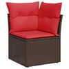 vidaXL Salon de jardin avec coussins 9pcs marron r&eacute;sine tress&eacute;e acacia