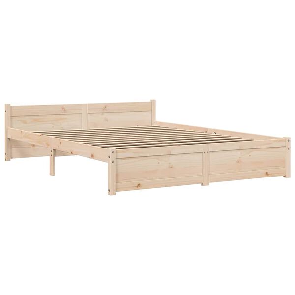 vidaXL Cadre de lit sans matelas bois massif 140x190 cm