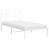 vidaXL Cadre de lit métal sans matelas avec tête de lit blanc 90x200cm
