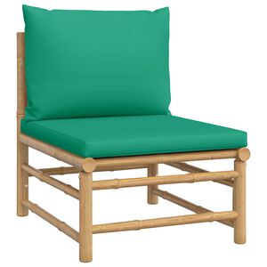 vidaXL Canap&eacute; central de jardin avec coussins vert bambou