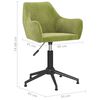 vidaXL Chaise pivotante de salle &agrave; manger Vert clair Velours