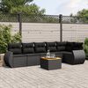 vidaXL Salon de jardin 7 pcs avec coussins noir r&eacute;sine tress&eacute;e