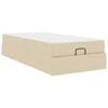vidaXL Cadre de lit avec matelas avec matelas 2 pcs Cr&egrave;me tissu