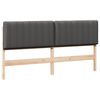 vidaXL T&ecirc;te de lit capitonn&eacute;e Brun et gris fonc&eacute; 180 cm Pin massif