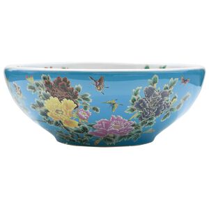 vidaXL Vasque &agrave; poser multicolore rond &Phi;41x14 cm c&eacute;ramique